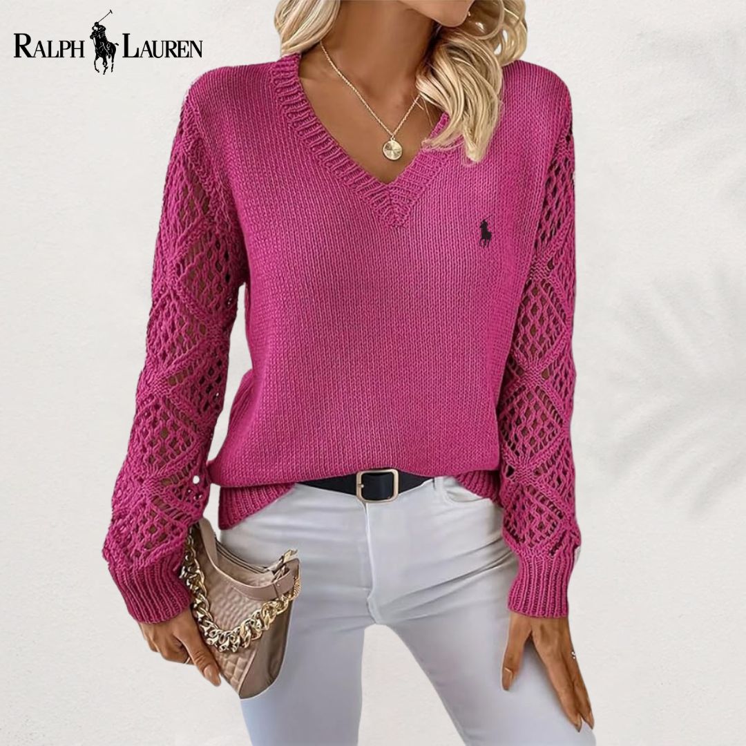 Eleganter Strickpullover mit V-Ausschnitt