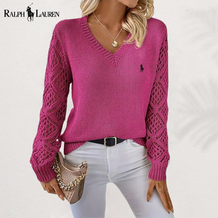 Eleganter Strickpullover mit V-Ausschnitt