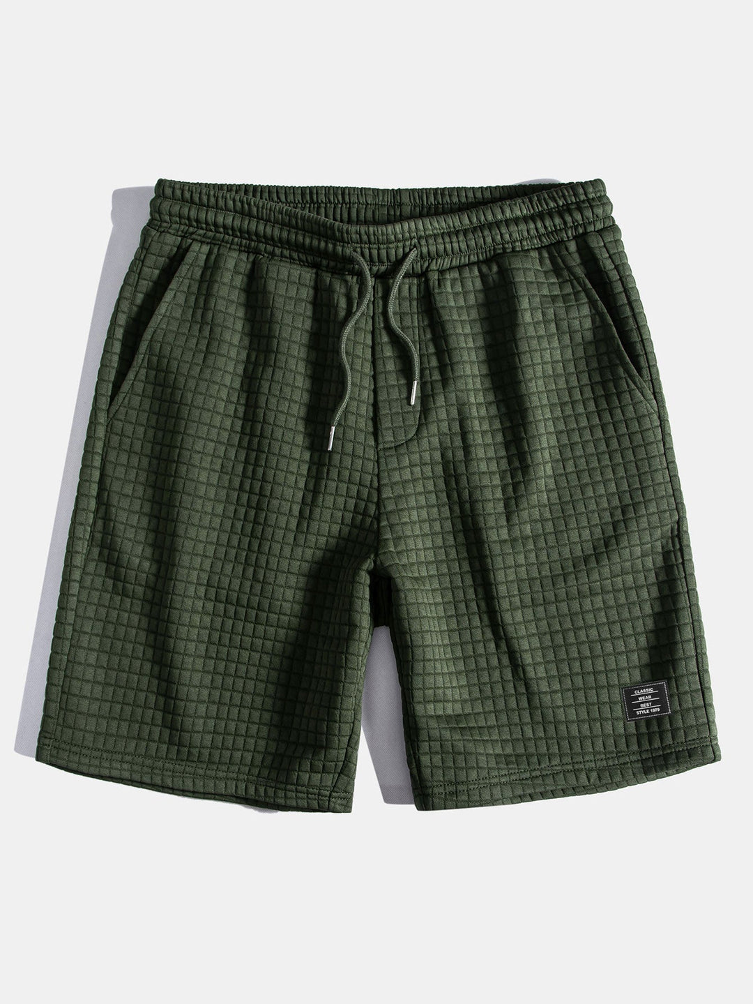 Kurzärmeliges Waffel-T-Shirt mit abgerundetem Saum & Shorts