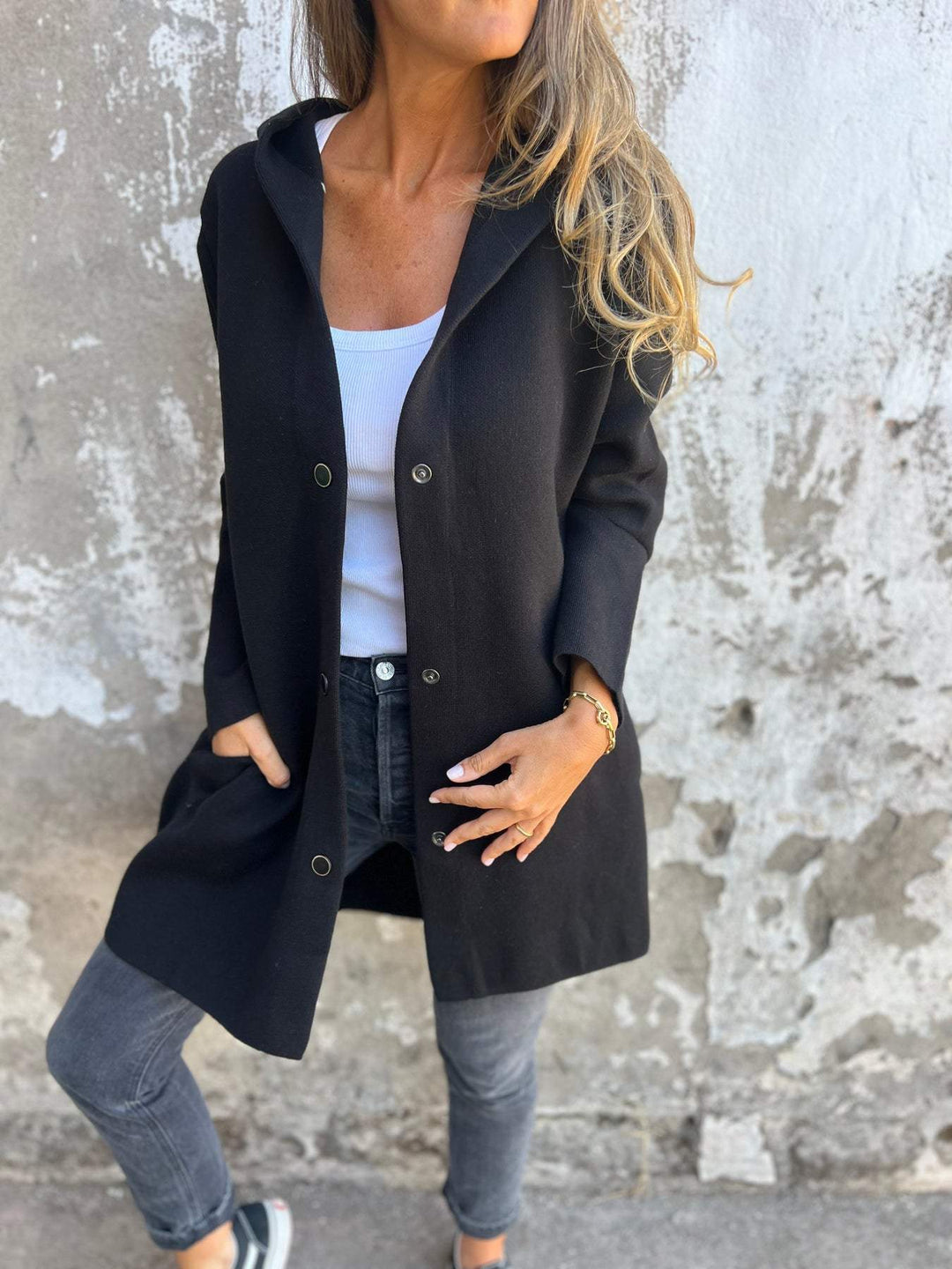 Sommerfeld | Langer Cardigan mit Kapuze für Damen (1 kaufen, 1 GRATIS dazu)