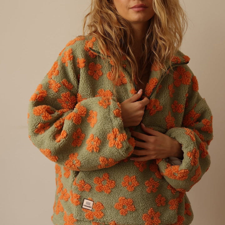 Sommerfeld | Oversize-Fleecepullover mit Blumenmuster