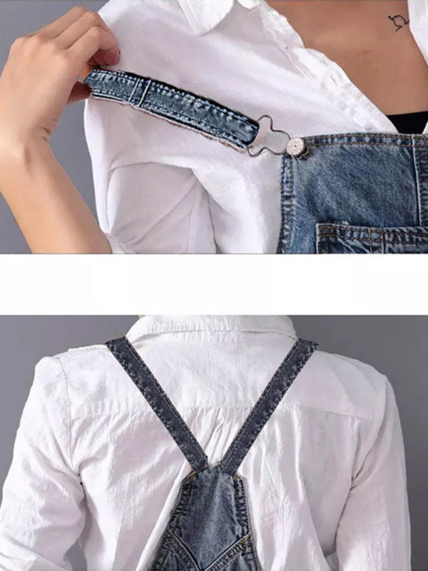 Frayla™ – Abgenutztes Jeanskleid mit Schlitz hinten