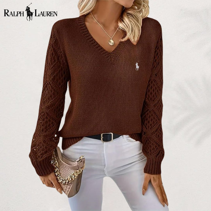 Eleganter Strickpullover mit V-Ausschnitt