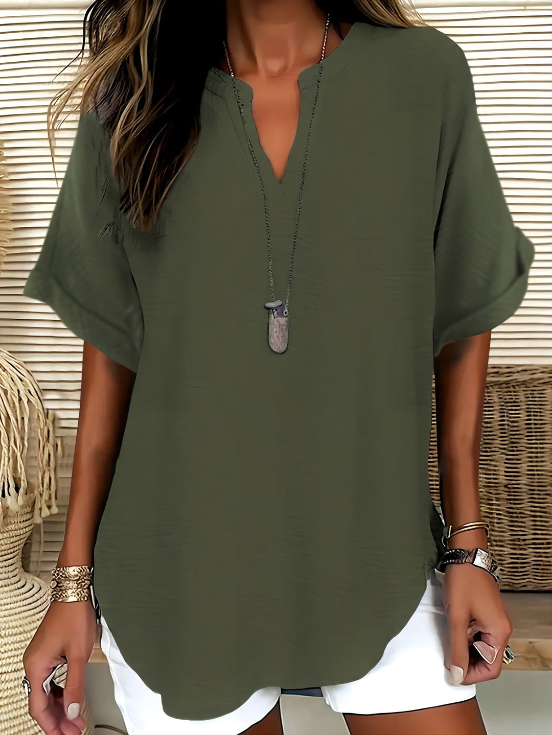Sommerfeld | Locker sitzende Bluse mit V-Ausschnitt (2 Kaufen, 1 GRATIS dazu)