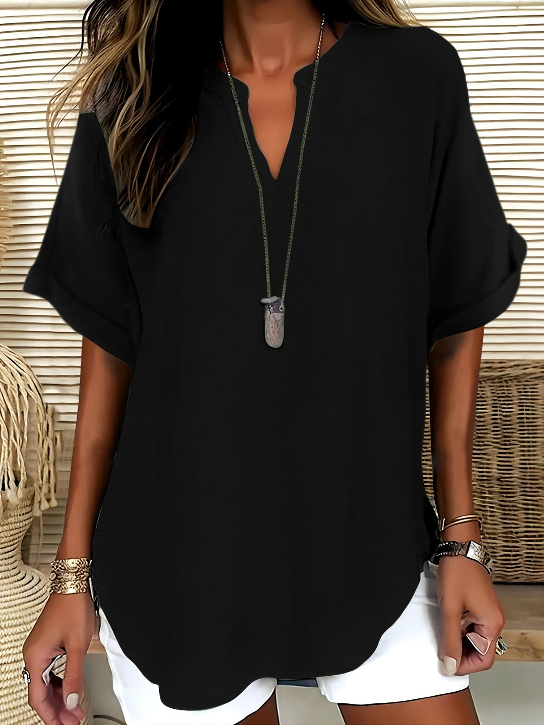 Sommerfeld | Locker sitzende Bluse mit V-Ausschnitt (2 Kaufen, 1 GRATIS dazu)