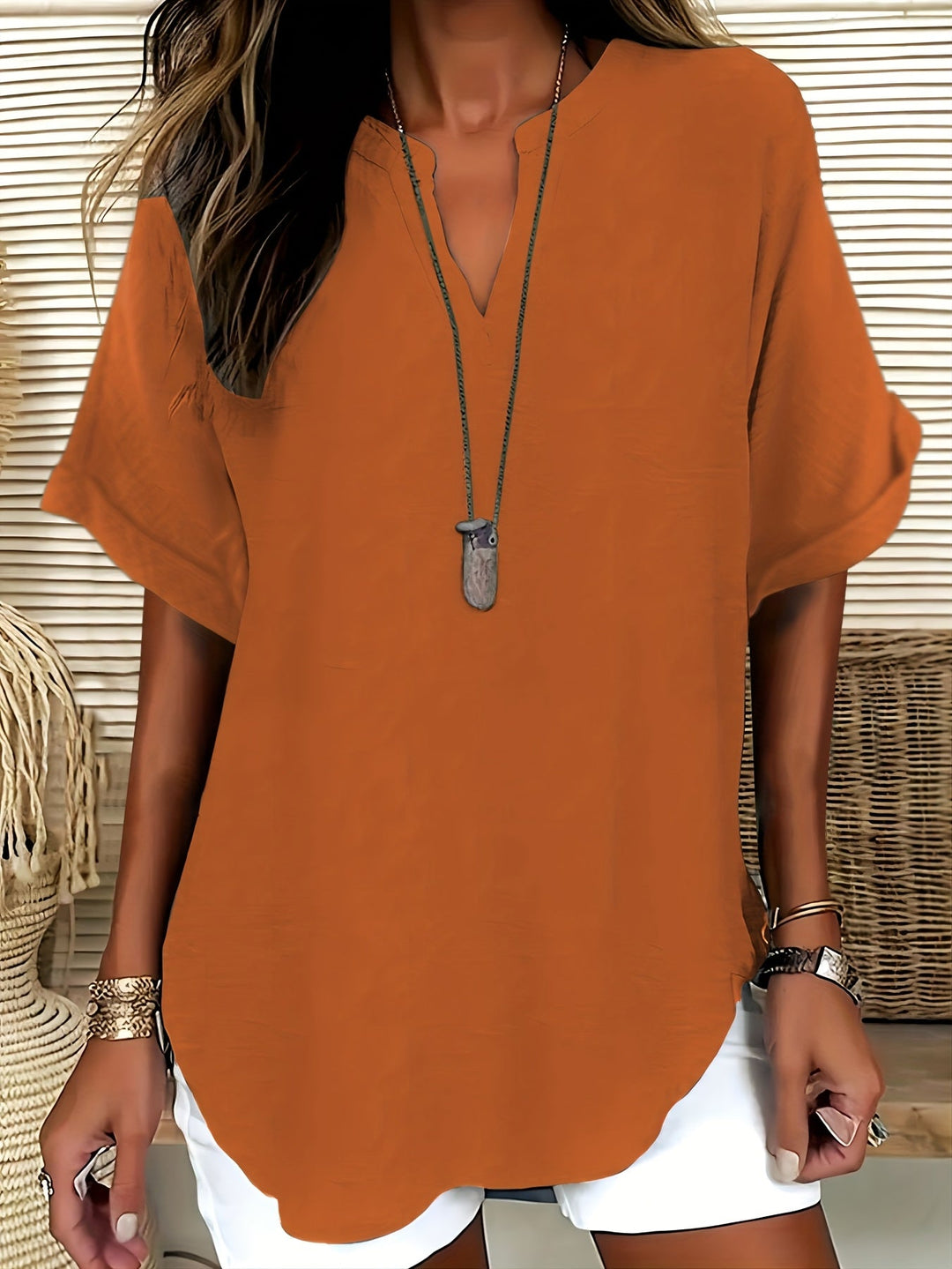 Sommerfeld | Locker sitzende Bluse mit V-Ausschnitt (2 Kaufen, 1 GRATIS dazu)