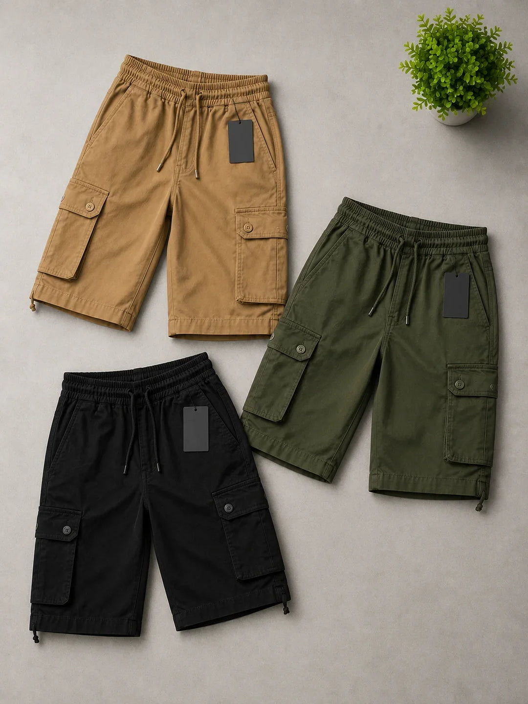 Sommerfeld | 3er-Pack Cargo-Shorts mit 6 Taschen