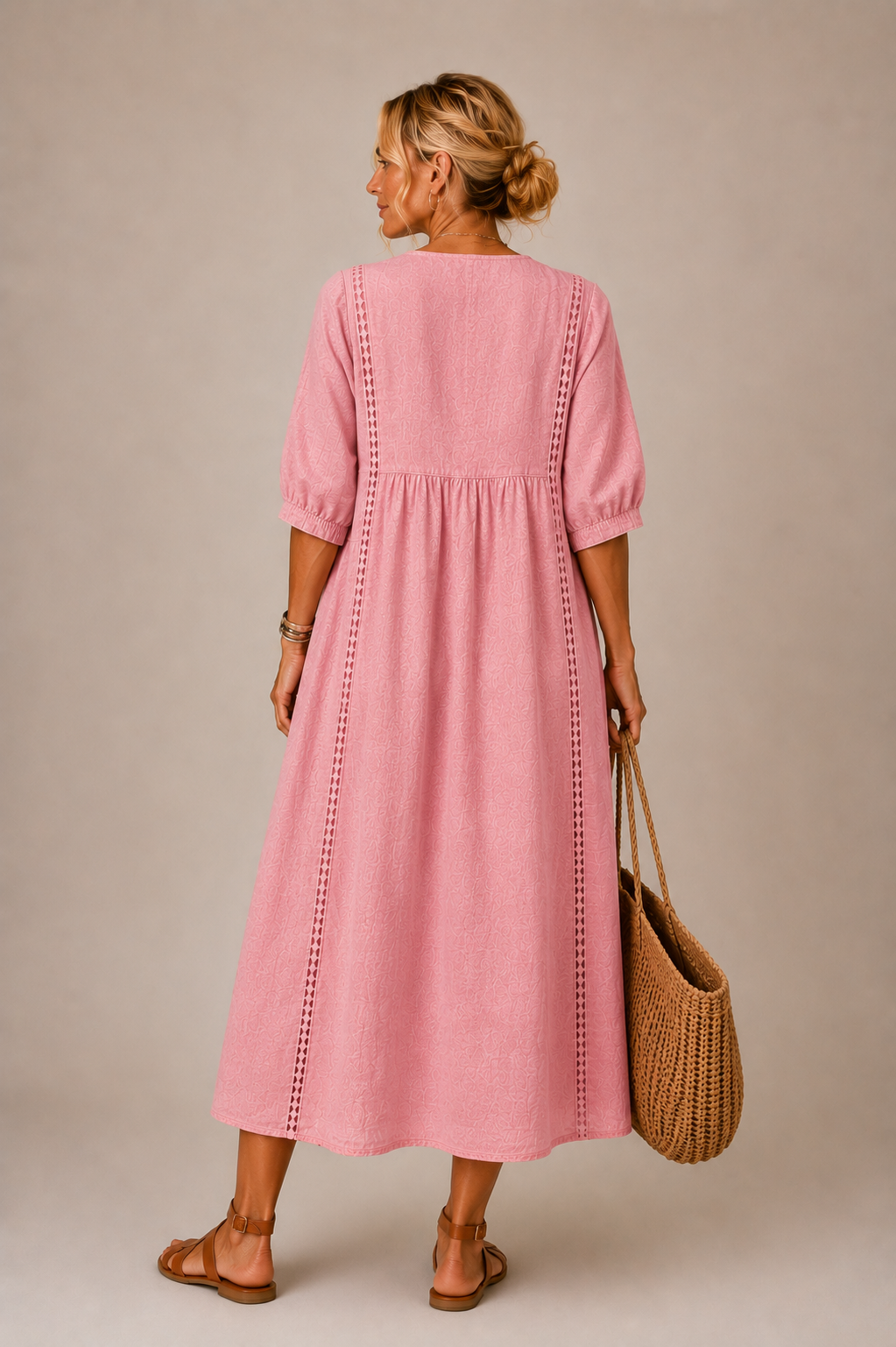 Sommerfeld | Leinen-Baumwollkleid mit Spitze (1 Kaufen, 1 GRATIS dazu)
