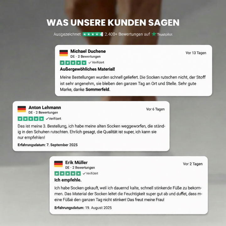 Sommerfeld | Premium Socken aus Bambusfaser (4 KAUFEN, 4 GRATIS ERHALTEN)