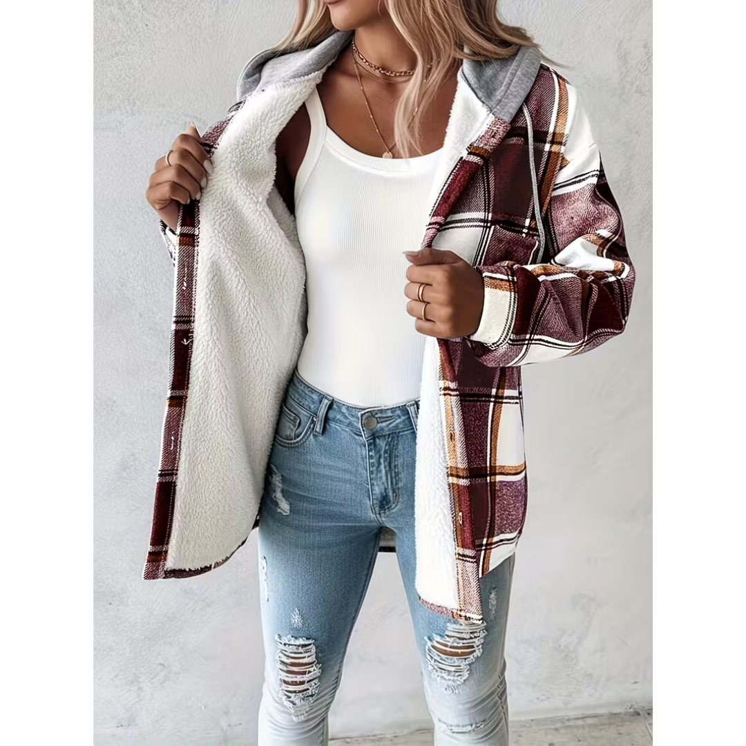 Sommerfeld | Karierte Hemdjacke mit Kapuze für Damen (1 kaufen, 1 GRATIS dazu)