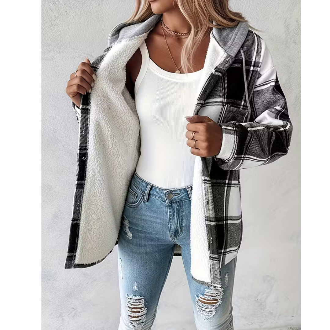 Sommerfeld | Karierte Hemdjacke mit Kapuze für Damen (1 kaufen, 1 GRATIS dazu)