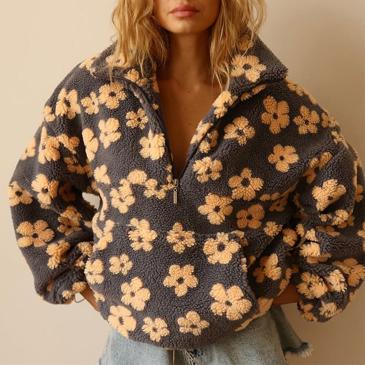 Sommerfeld | Oversize-Fleecepullover mit Blumenmuster