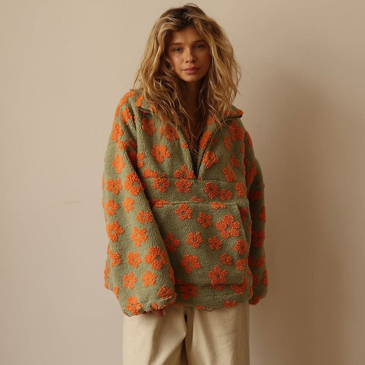 Sommerfeld | Oversize-Fleecepullover mit Blumenmuster