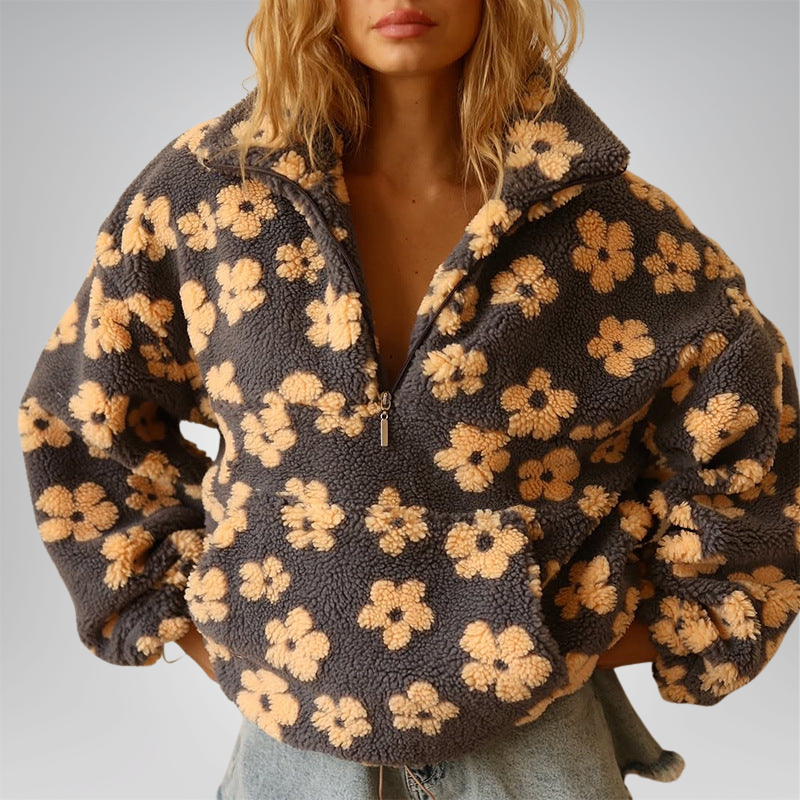 Sommerfeld | Oversize-Fleecepullover mit Blumenmuster