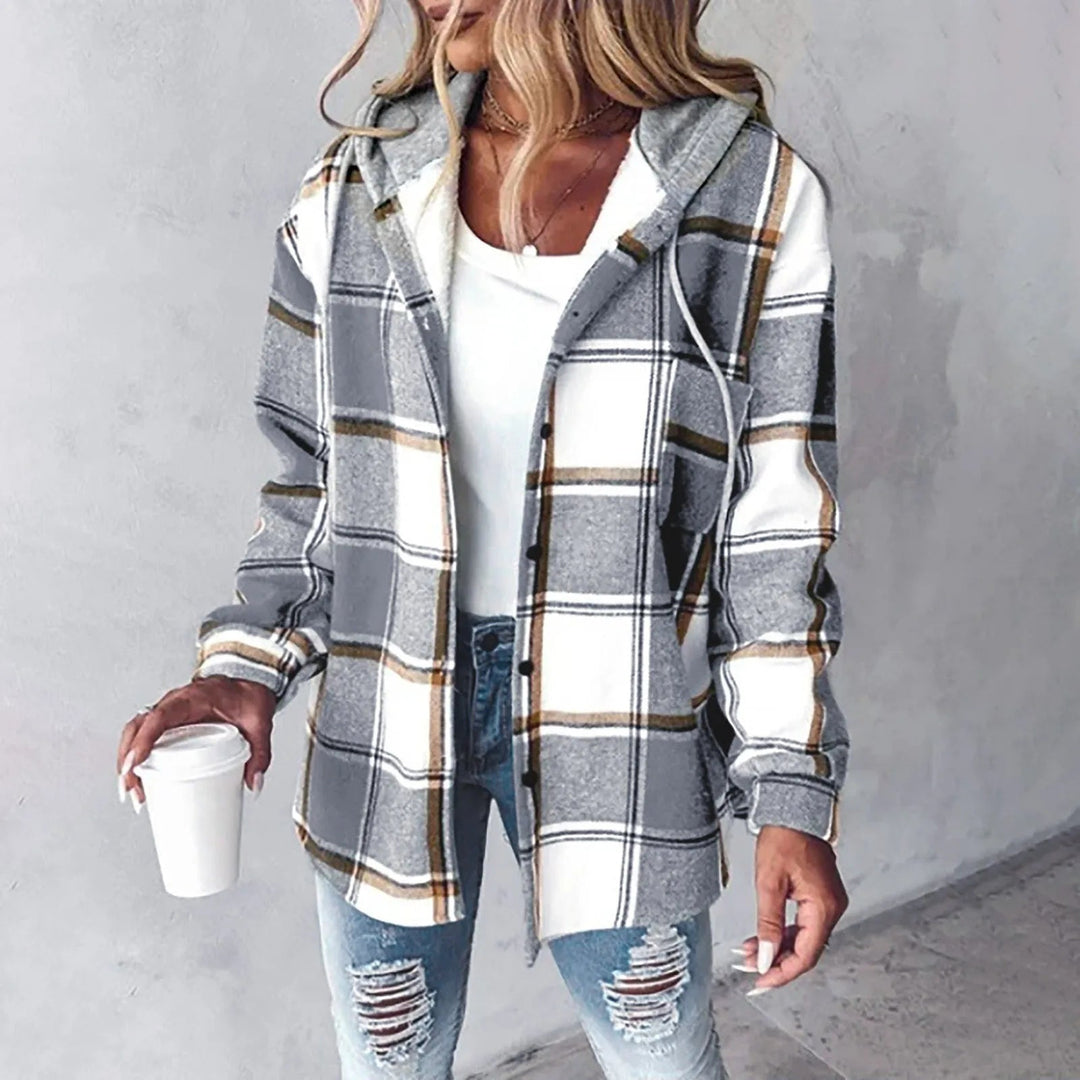 Sommerfeld | Karierte Hemdjacke mit Kapuze für Damen (1 kaufen, 1 GRATIS dazu)
