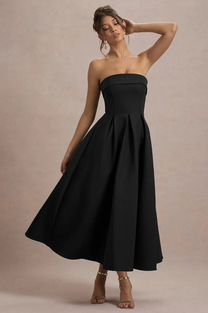 Sommerfeld | Stilvolles Midi-Kleid mit Schulterfreiem Ausschnitt