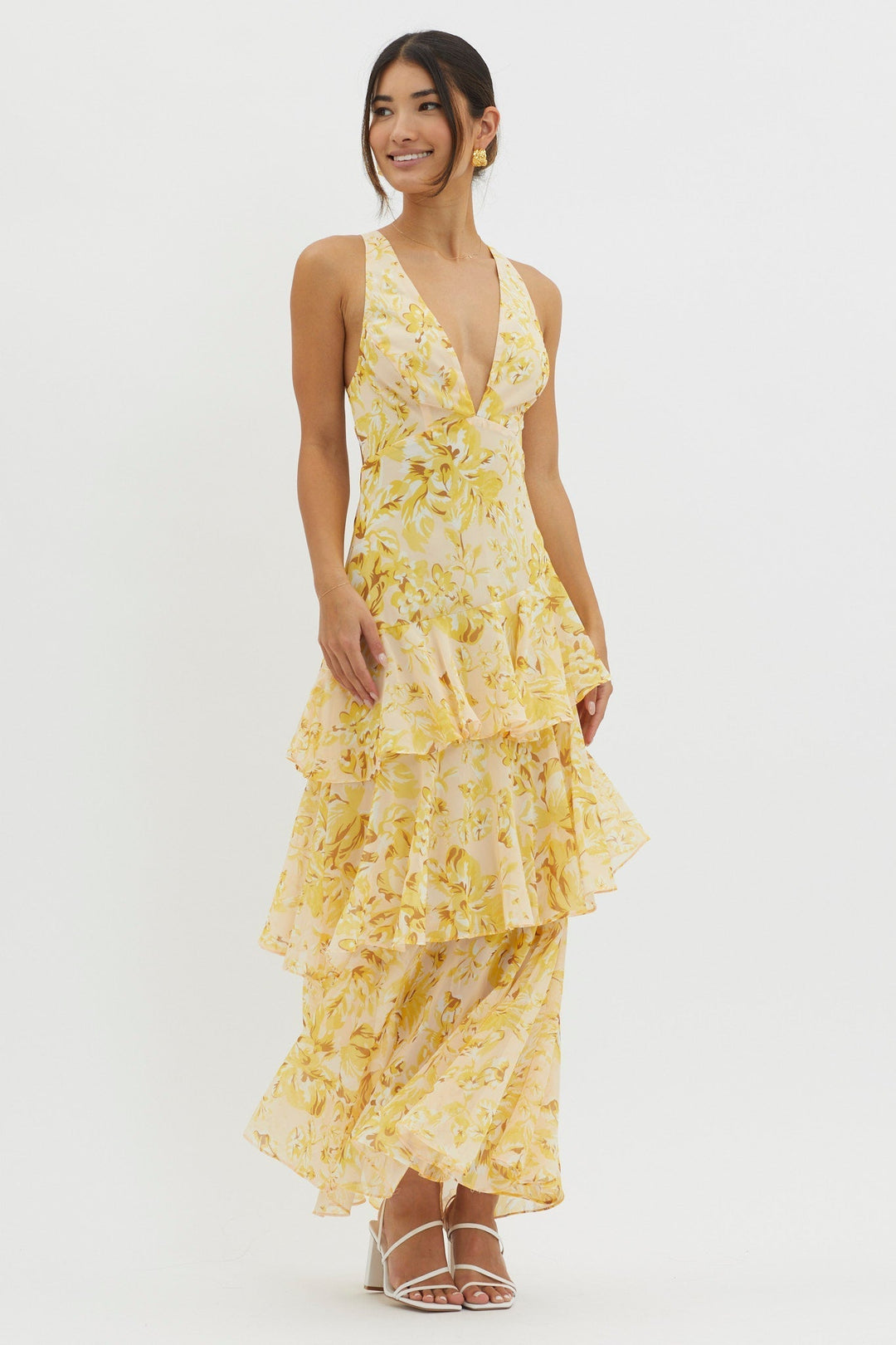 Sommerfeld | Florales Volant Maxi Kleid