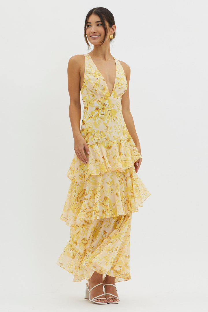 Sommerfeld | Florales Volant Maxi Kleid