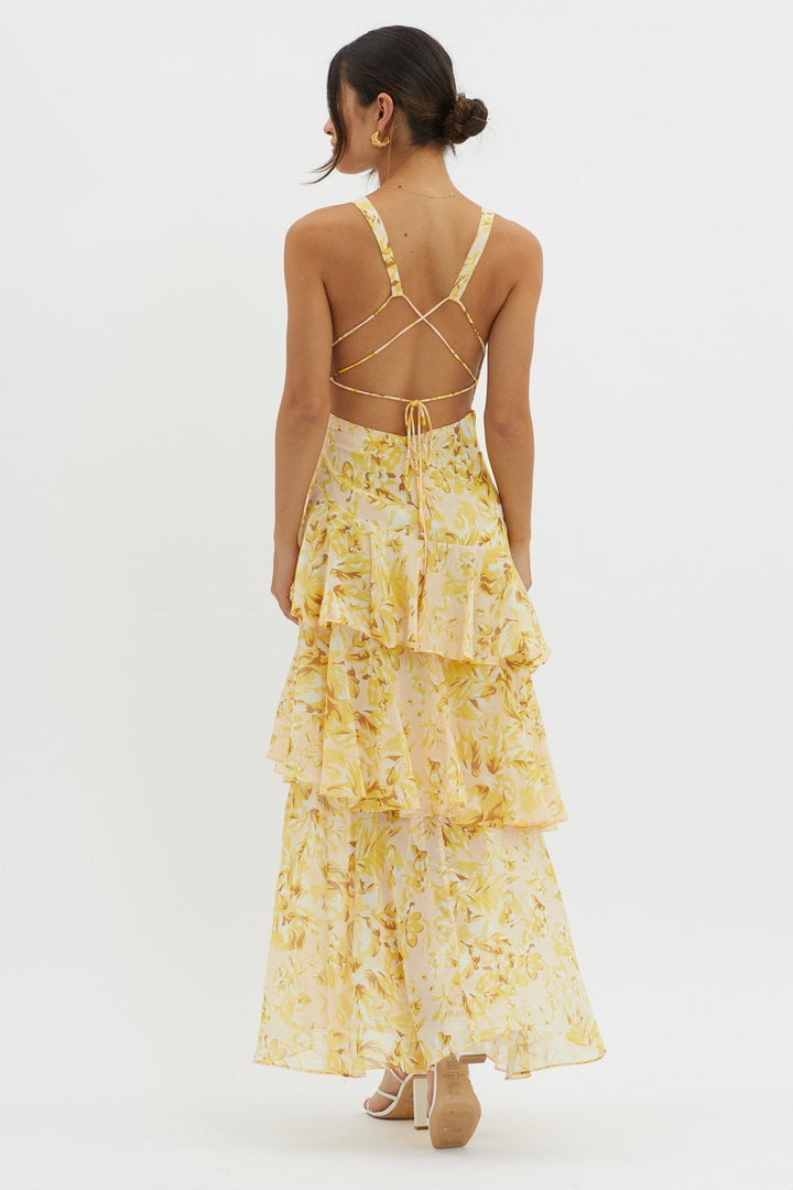 Sommerfeld | Florales Volant Maxi Kleid