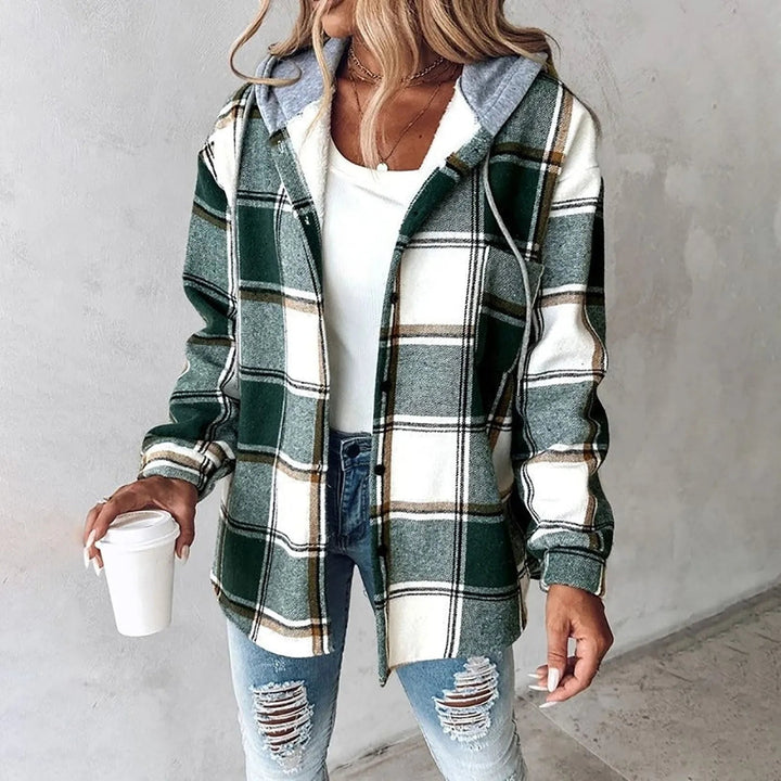 Sommerfeld | Karierte Hemdjacke mit Kapuze für Damen (1 kaufen, 1 GRATIS dazu)