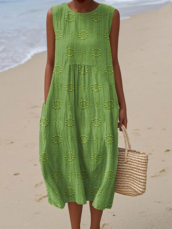 Sara™ gemustertes Midi-Kleid