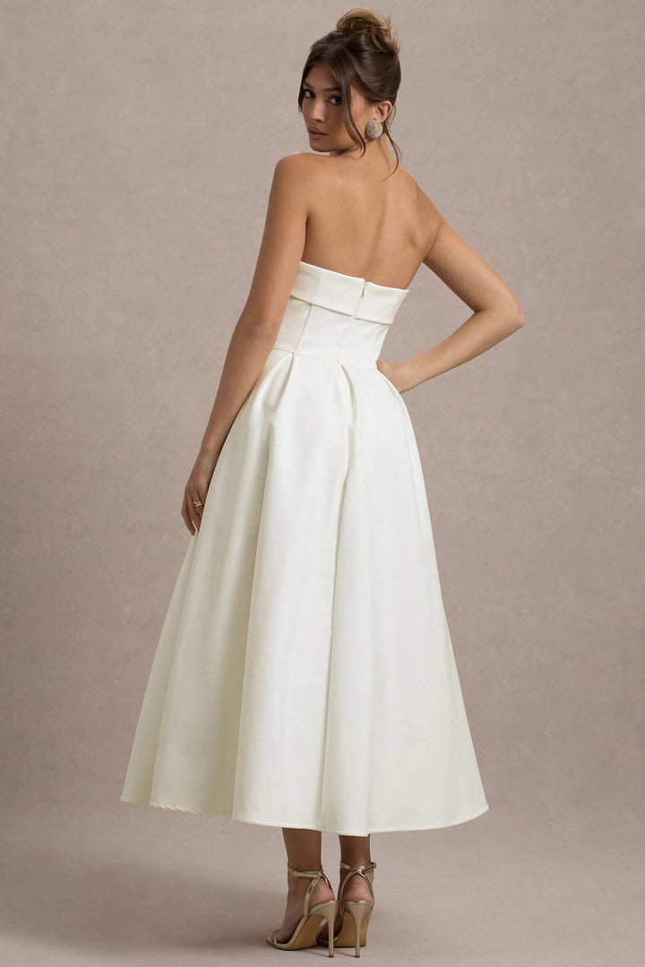 Sommerfeld | Stilvolles Midi-Kleid mit Schulterfreiem Ausschnitt
