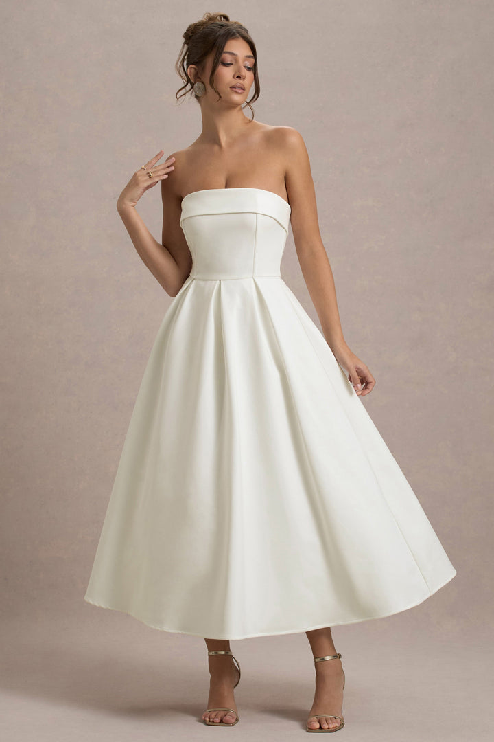 Sommerfeld | Stilvolles Midi-Kleid mit Schulterfreiem Ausschnitt