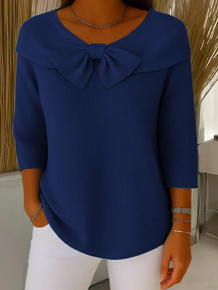 Sommerfeld | Strickpullover mit Schleifendrapierung