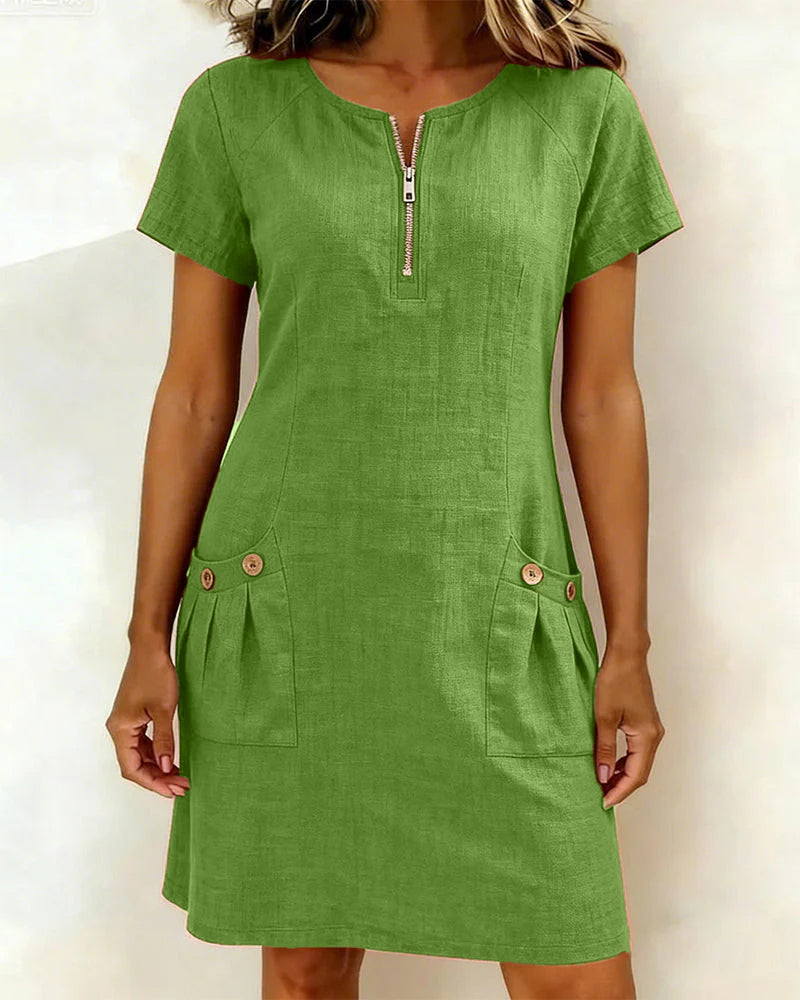 Sommerfeld | Baumwoll-Leinenkleid (1 kaufen, 1 GRATIS dazu)