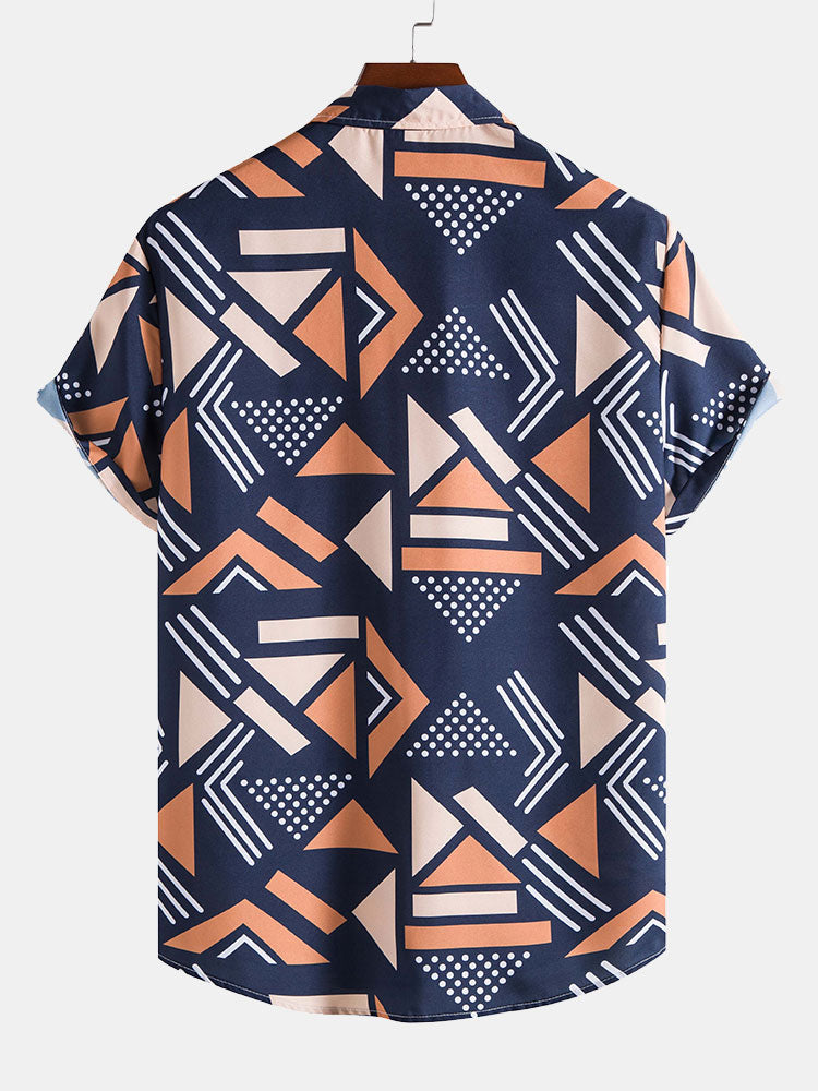 Geometrischer Print Hemd & Schwimmshorts