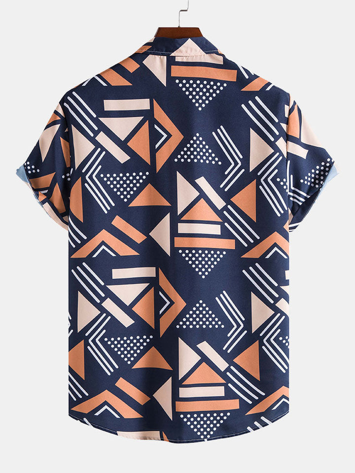 Geometrischer Print Hemd & Schwimmshorts