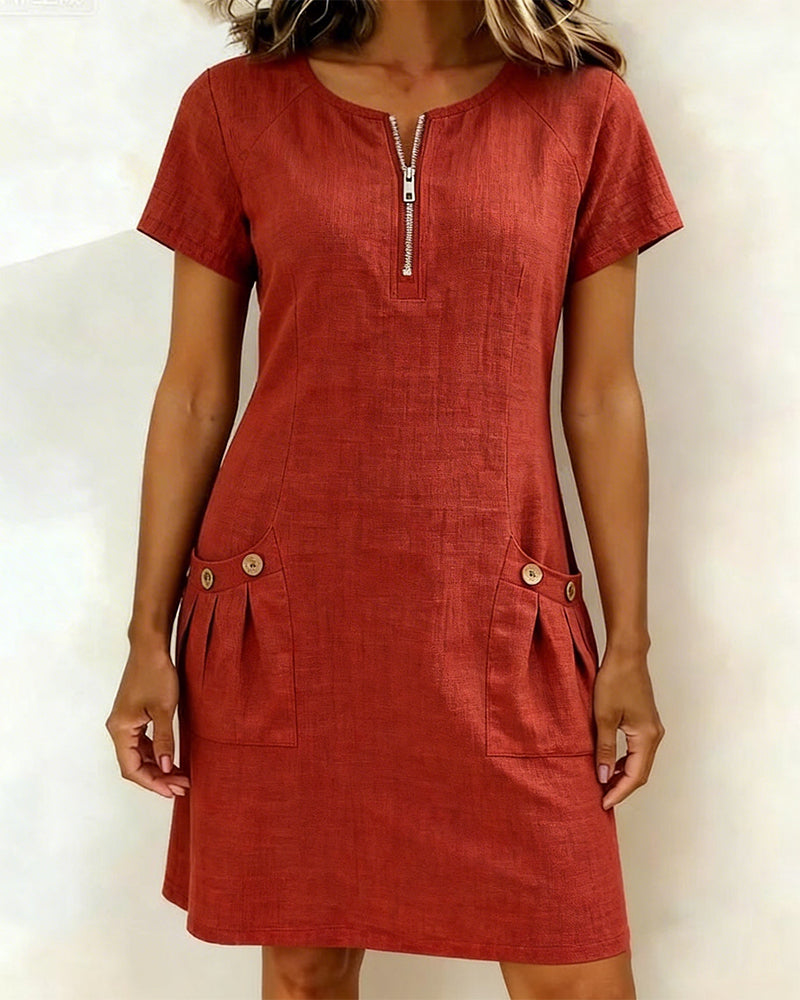 Sommerfeld | Baumwoll-Leinenkleid (1 kaufen, 1 GRATIS dazu)