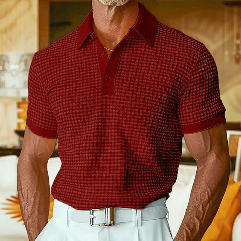 Sommerfeld | Polohemd mit Karomuster und Struktur (1 kaufen, 1 GRATIS dazu)