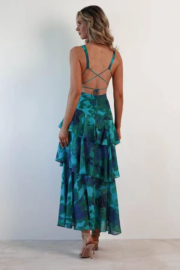 Sommerfeld | Florales Volant Maxi Kleid
