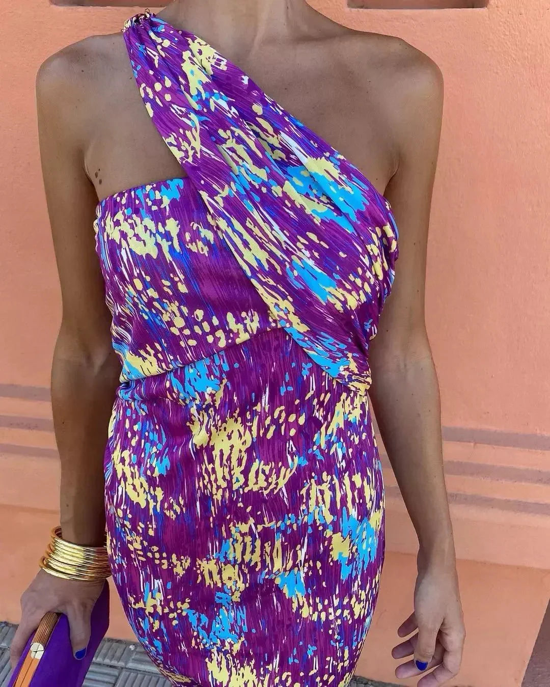 Sommerfeld | Maxikleid mit asymmetrischer Schulter