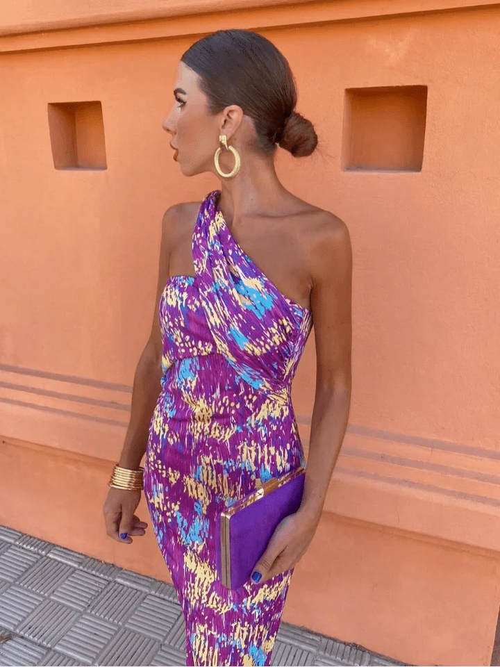 Sommerfeld | Elegantes Midikleid mit asymmetrischer Schulter