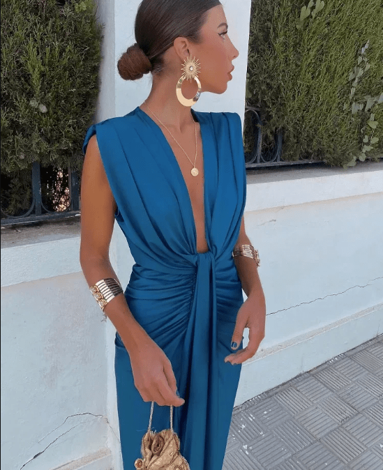 Sommerfeld | Elegantes Abendkleid mit tiefem V-Ausschnitt