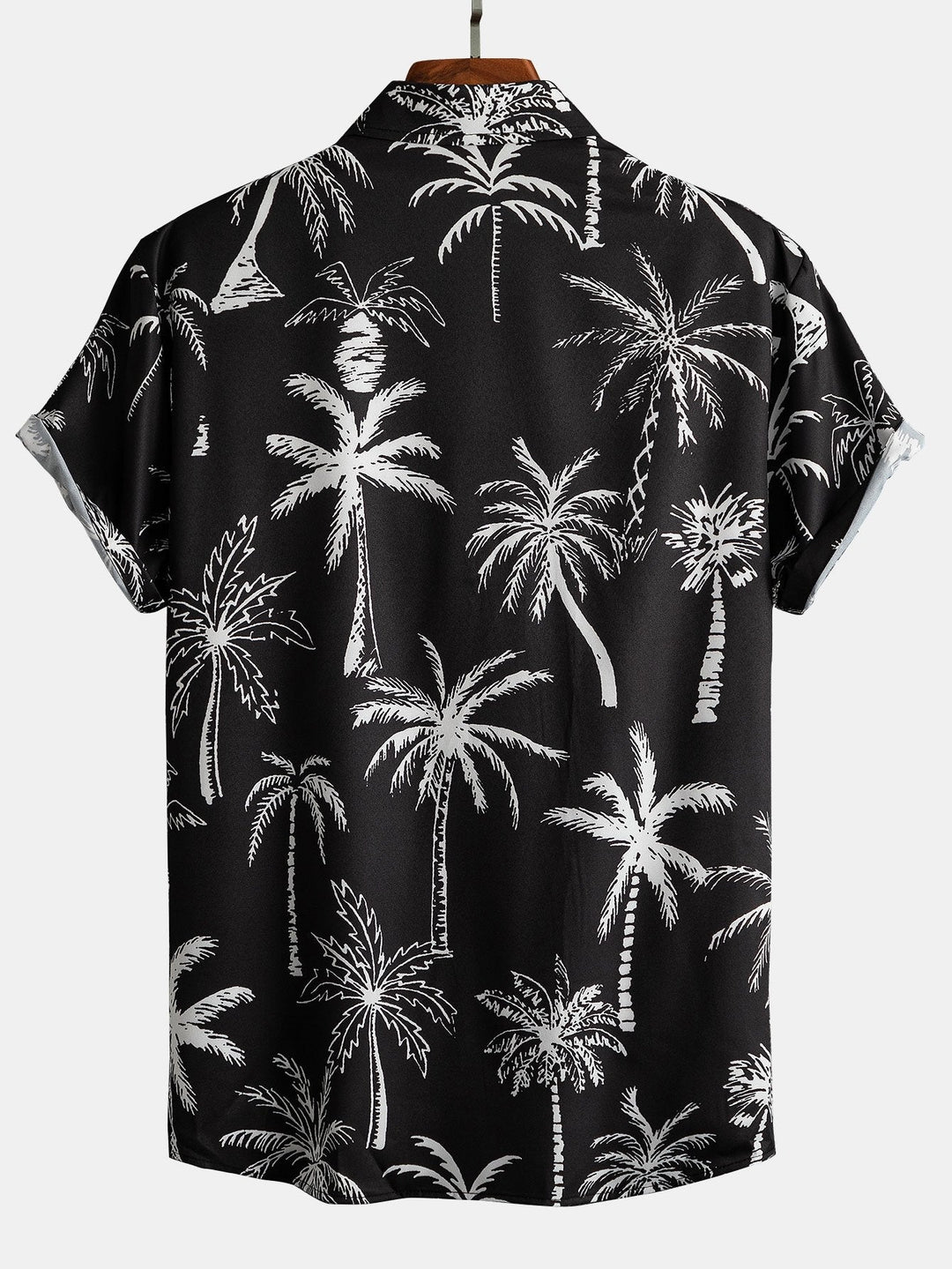 Palm Tree Print Hemd mit Knöpfen & Badeshorts