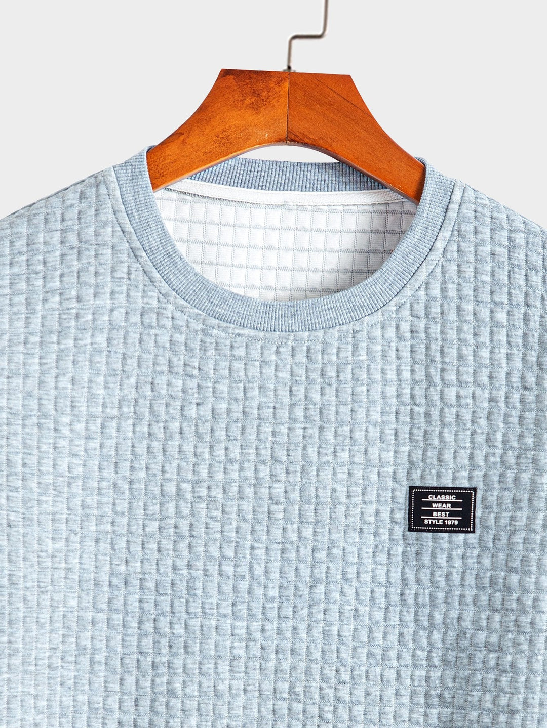 Kurzärmeliges Waffel-T-Shirt mit abgerundetem Saum & Shorts
