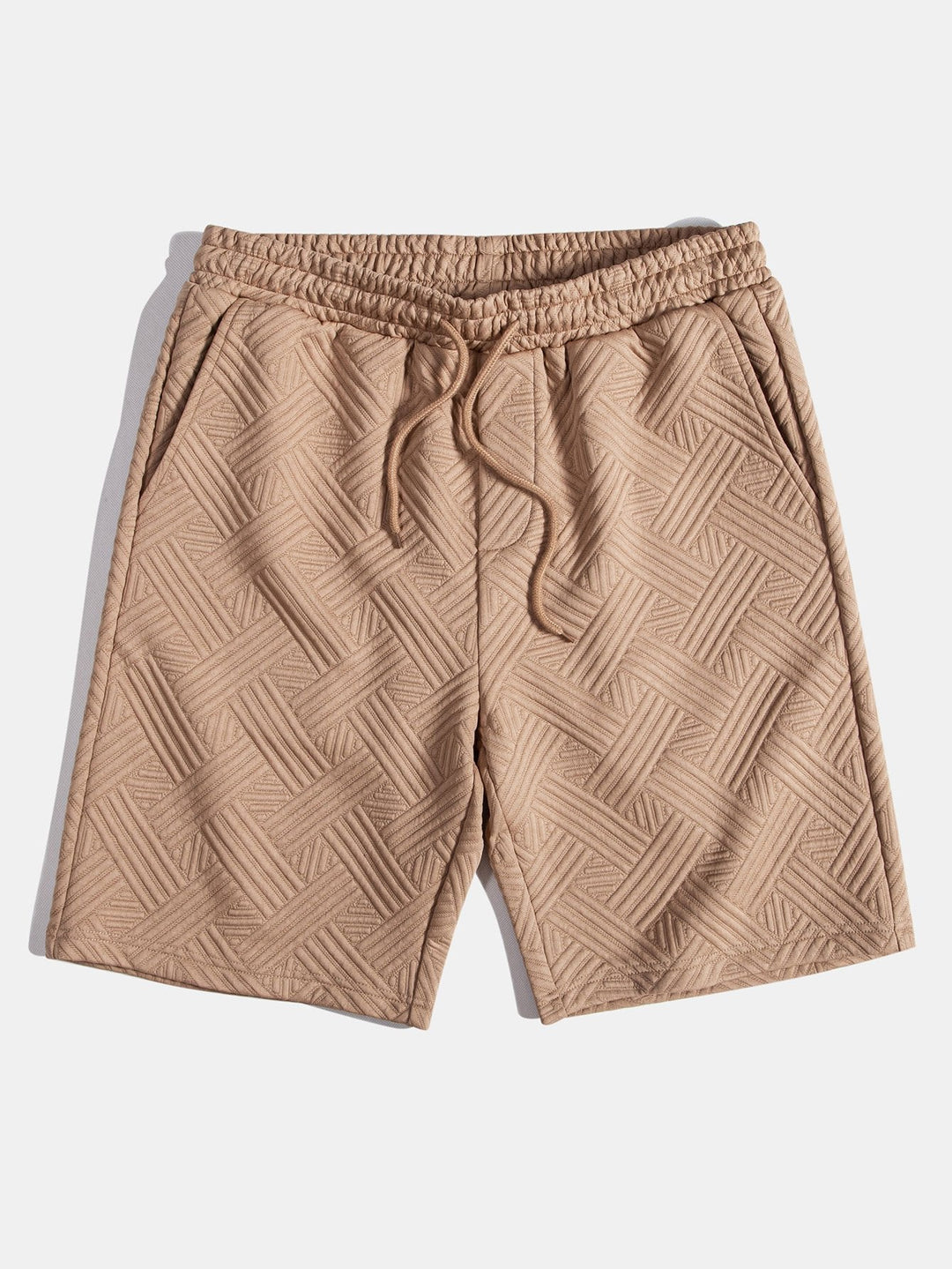 Textur Jacquard Hemd & Shorts mit Knopfleiste