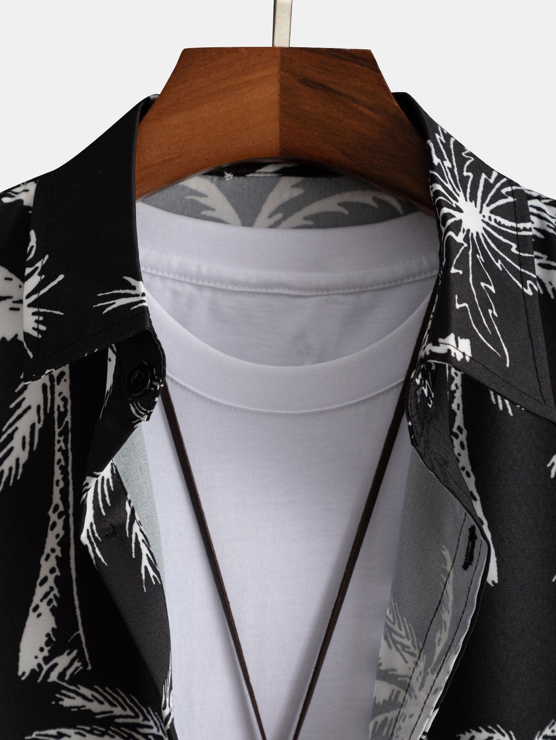 Palm Tree Print Hemd mit Knöpfen & Badeshorts