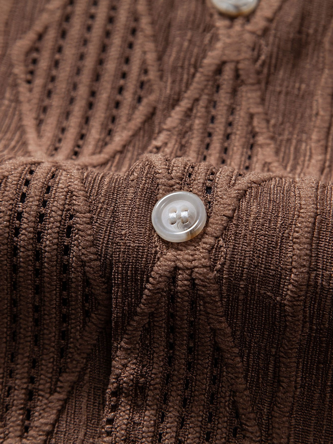 Geometrisches Jacquard-Kubanisches Hemd mit Ösen & strukturierte Shorts mit Futter