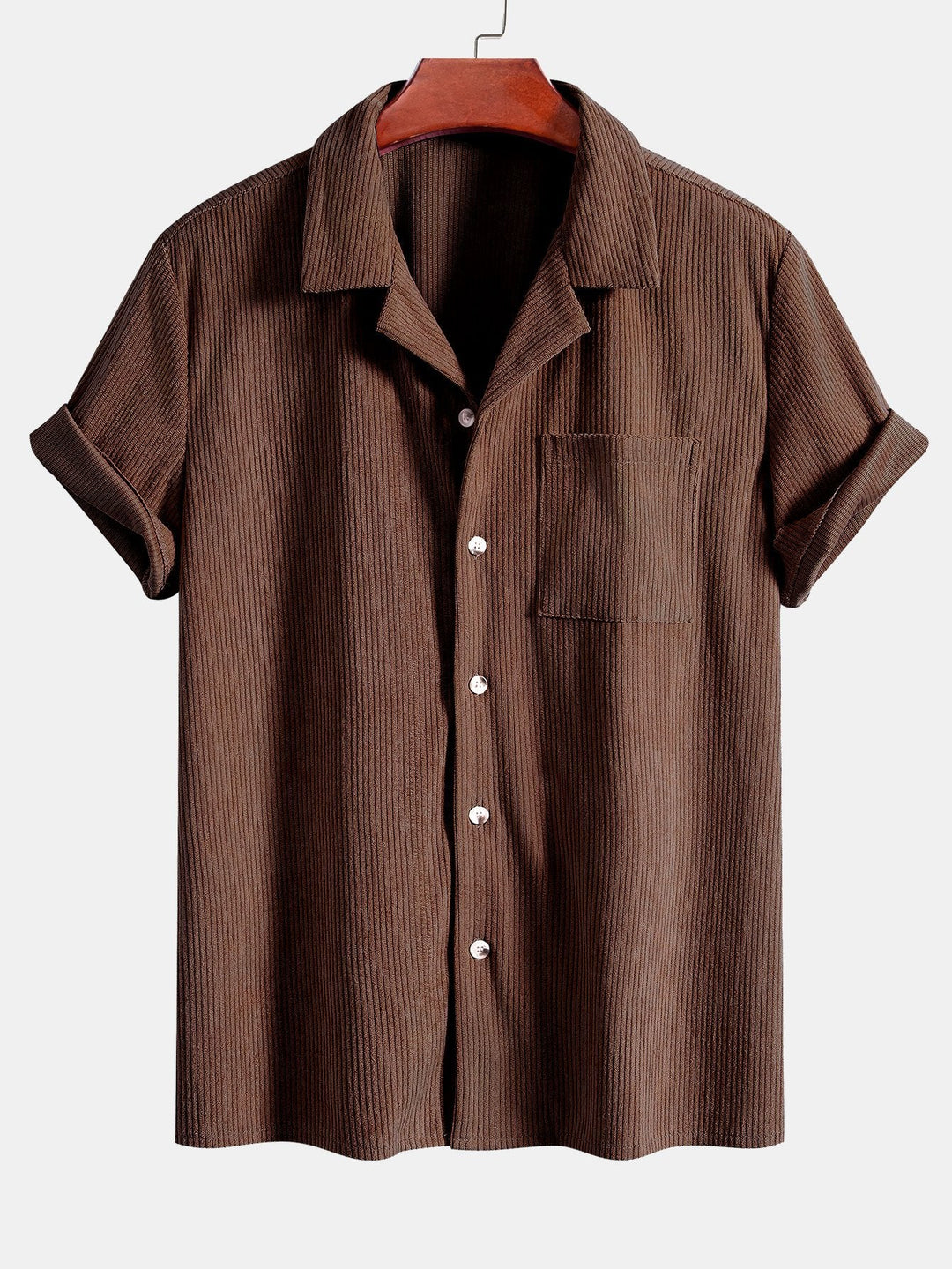 Kurzärmeliges Corduroy Kubanisches Hemd & Shorts