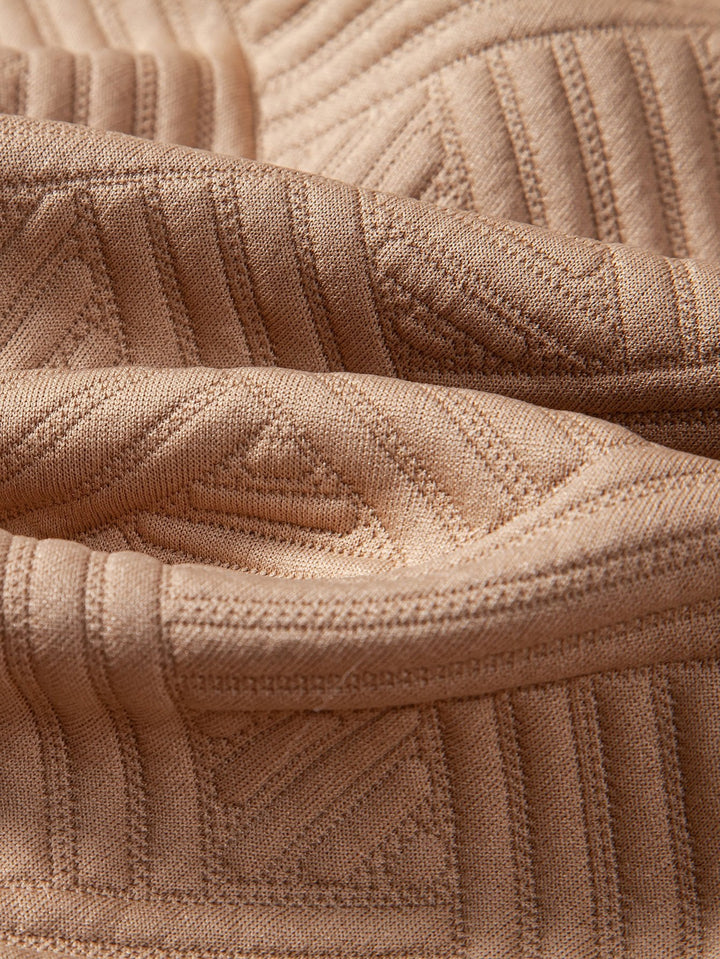 Textur Jacquard Hemd & Shorts mit Knopfleiste