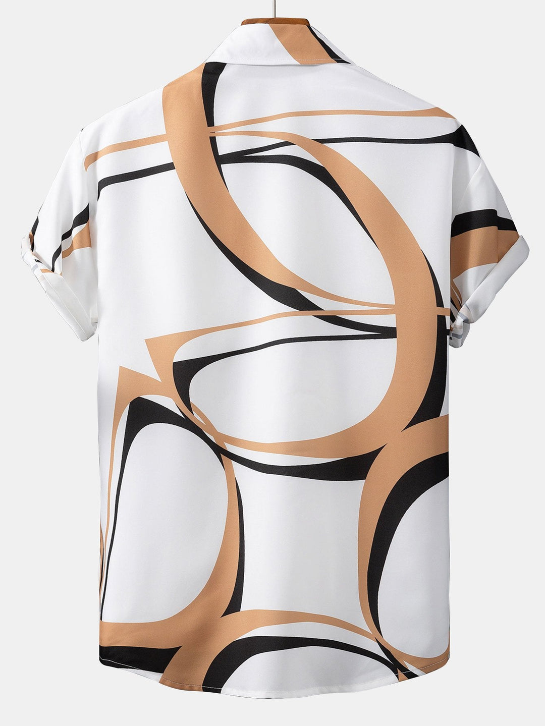 Abstraktes Druck Hemd mit Knöpfen #Zufälliges Musterdesign# & Swim Shorts
