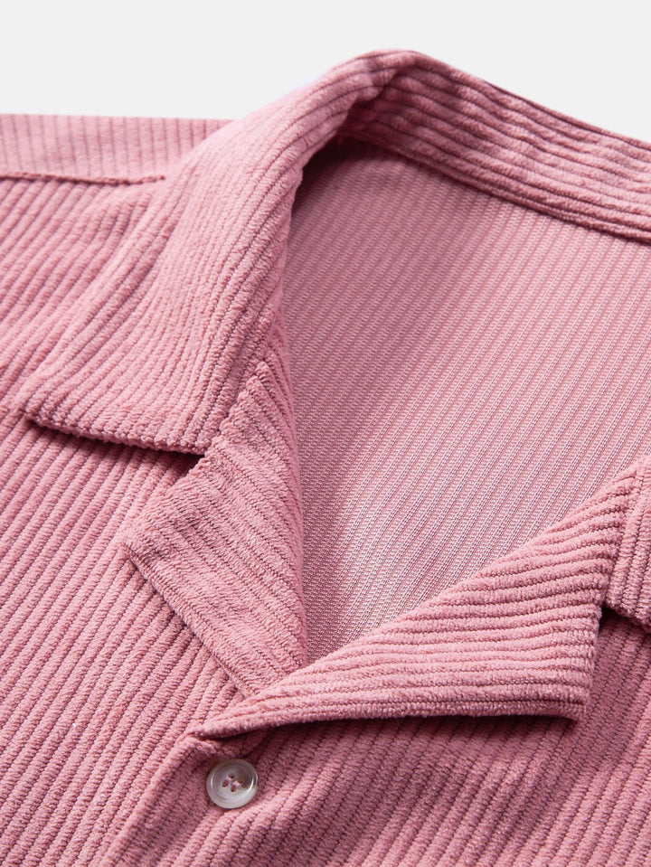 Kurzärmeliges Corduroy Kubanisches Hemd & Shorts