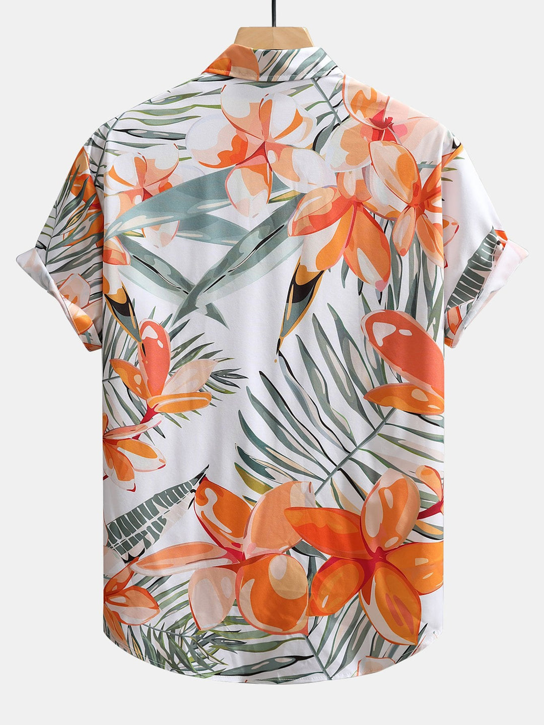 Hemd mit Blumenpflanzenmuster und Knopfleiste sowie Shorts zum Schwimmen