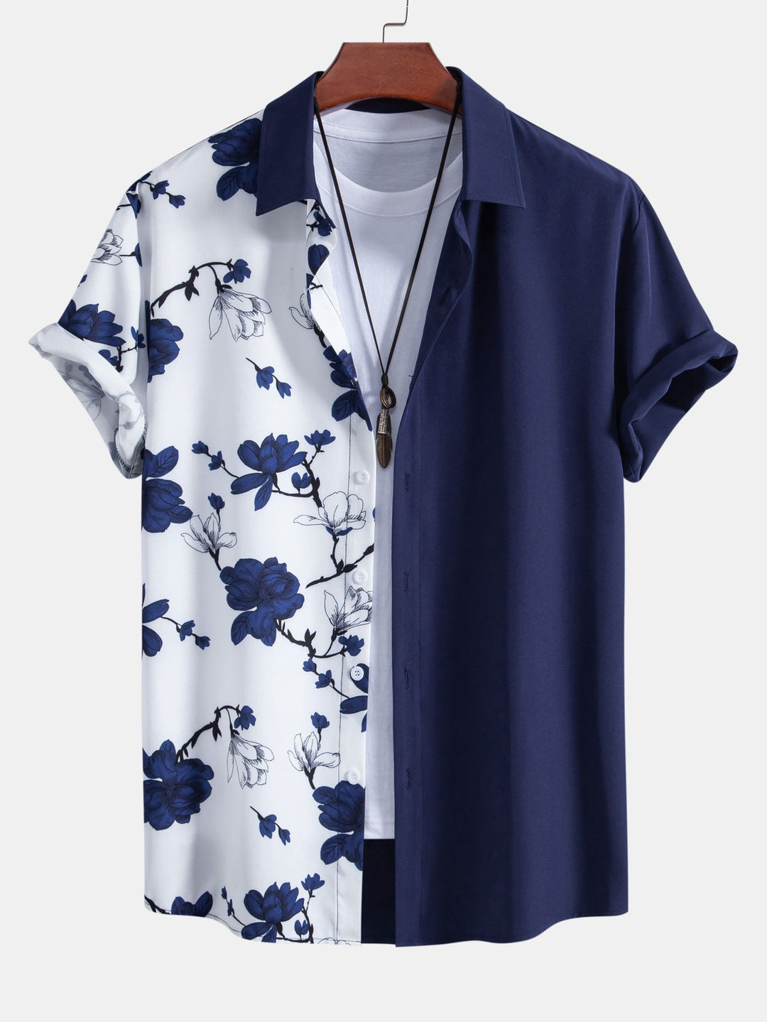 Hemd mit floralem Patchwork-Print und Shorts zum Schwimmen