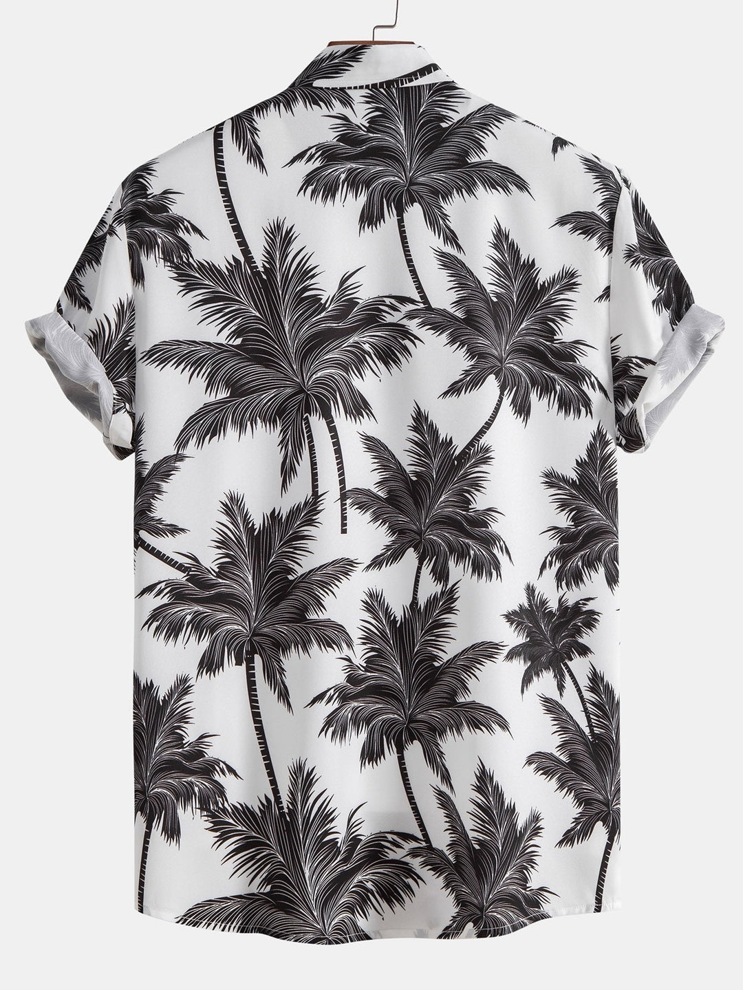 Palm Tree Print Hemd mit Knöpfen & Badeshorts