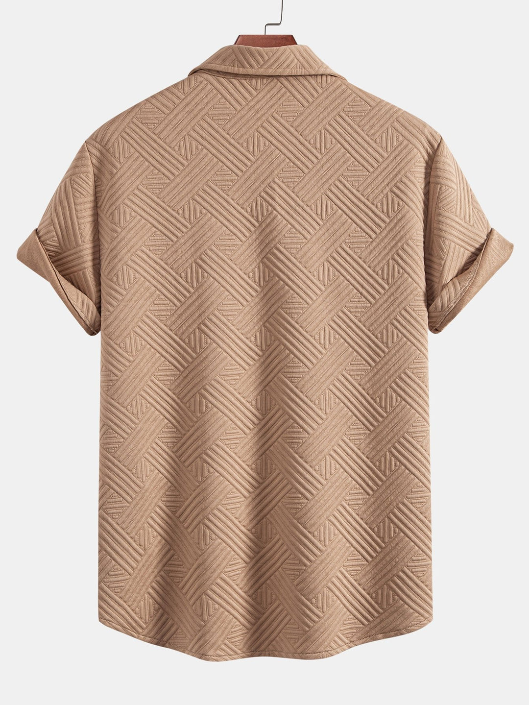 Textur Jacquard Hemd & Shorts mit Knopfleiste
